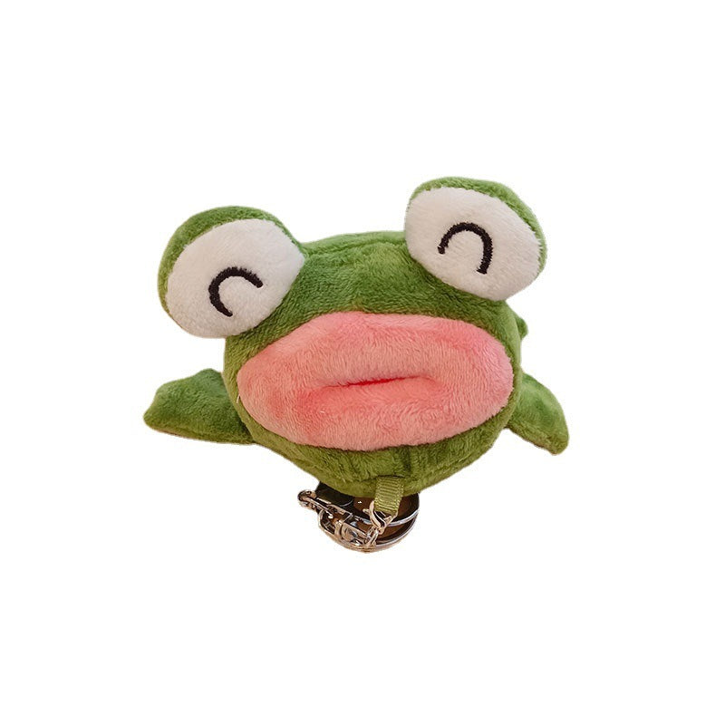 Quirky Companion: $\mathbf{8\text{cm}}$ Sausage Lip Frog Plush Toy Pendant.