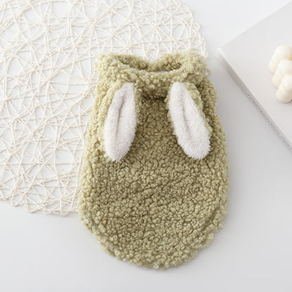 Cute Bunny Costume Vest, Fluffy Bunny-Ear Winter Vest for Pets (Autumn & Winter)