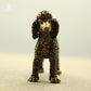 Retro Pure Copper Solid Poodle Dog Ornament, Mini Metal Animal Décor