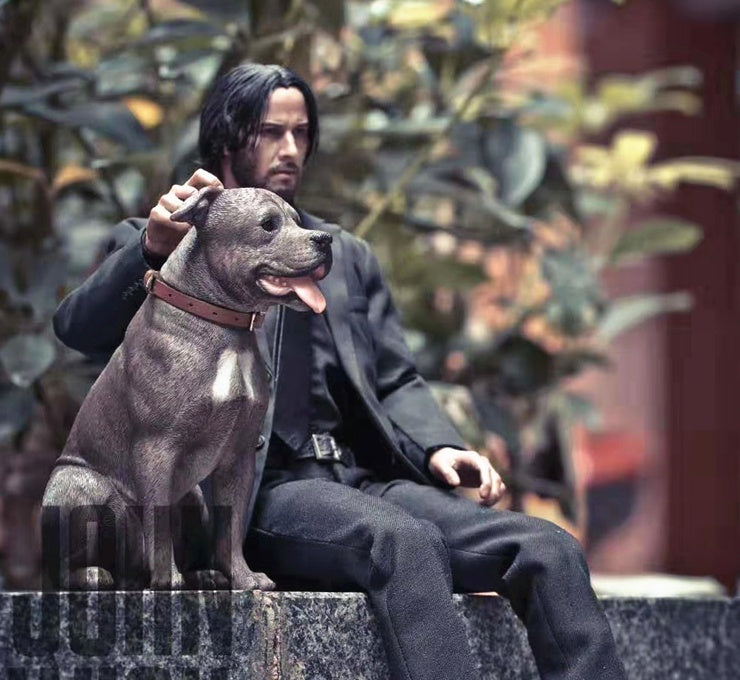 MR.Z Simulation Animal Dog Resin Ornaments, American-Style Stafford Terrier Collectible