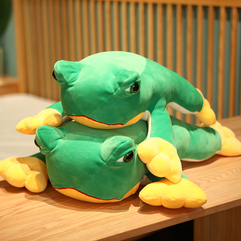 Ultra-Soft Comfort: Simulation Sleeping Frog Plush Doll (Crystal Super Soft).