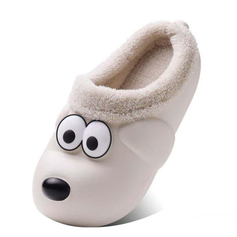 Cute Dog Shoes EVA Winter House Shoes, Unisex Fuzzy Cartoon Slippers