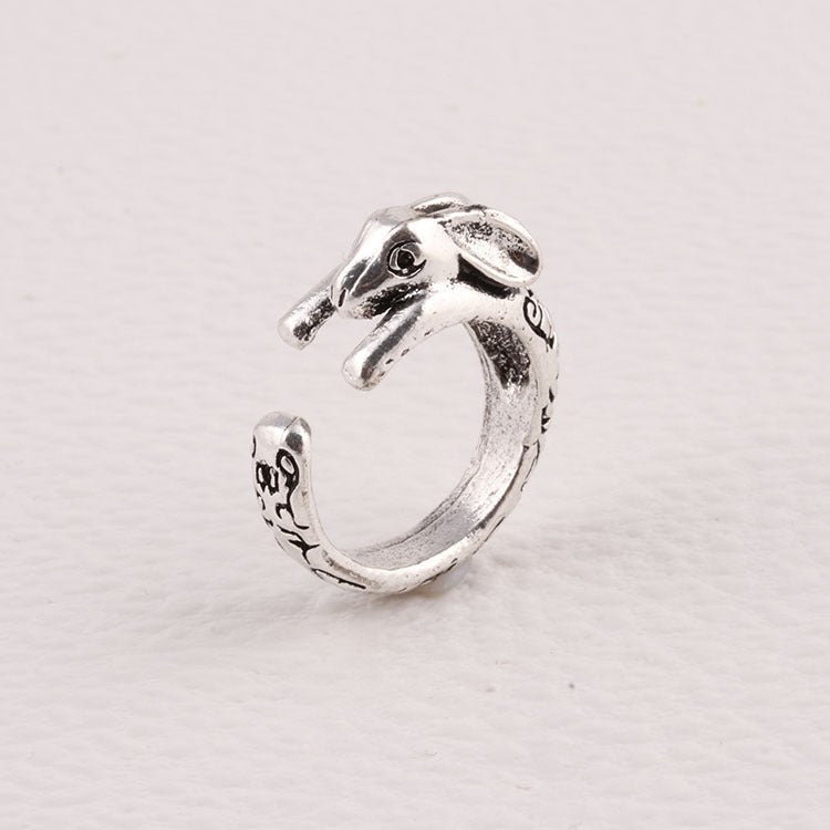 Bunny Radish Ring, Cute Moonstone Silver Ring for Women (Adjustable)