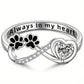 Small Dog Paw Prints Ring, Copper Diamond-Accented Pet-Themed Fashion Jewelry