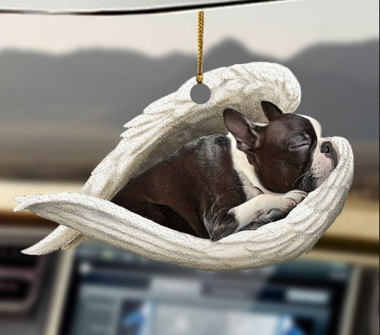 Sleeping Dog Angel Car Pendant, Acrylic Hanging Ornament for Cars, Doors & Home Decor