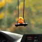 Dashboard Delight: Cute Little Yellow Duck Doll Automobile Hanging Ornament (Cartoon, Multi-Style).