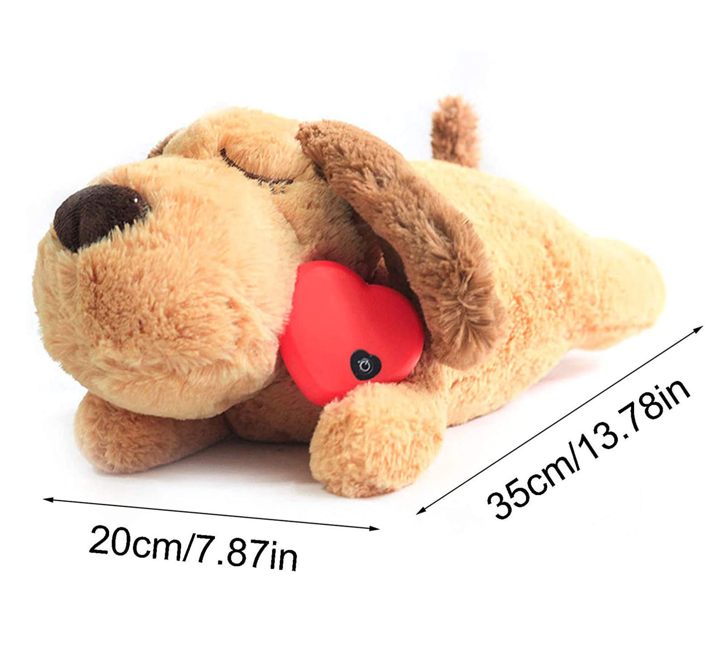 Heartbeat Plush Dog Toy, Interactive Comforting Sleep Companion for Pets (Built-In Heartbeat)