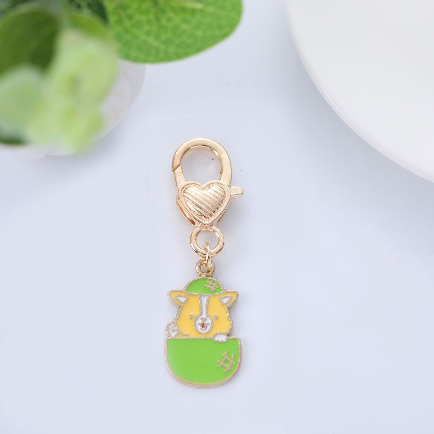American Pet Decorations Metal Dog Keychain, Cute Corgi & Dog-Themed Pendants