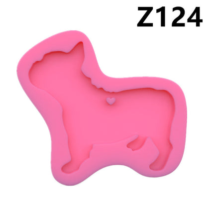 Dog Mirror Silicone Keychain Mold, Irregular Resin Mold for DIY Keychains