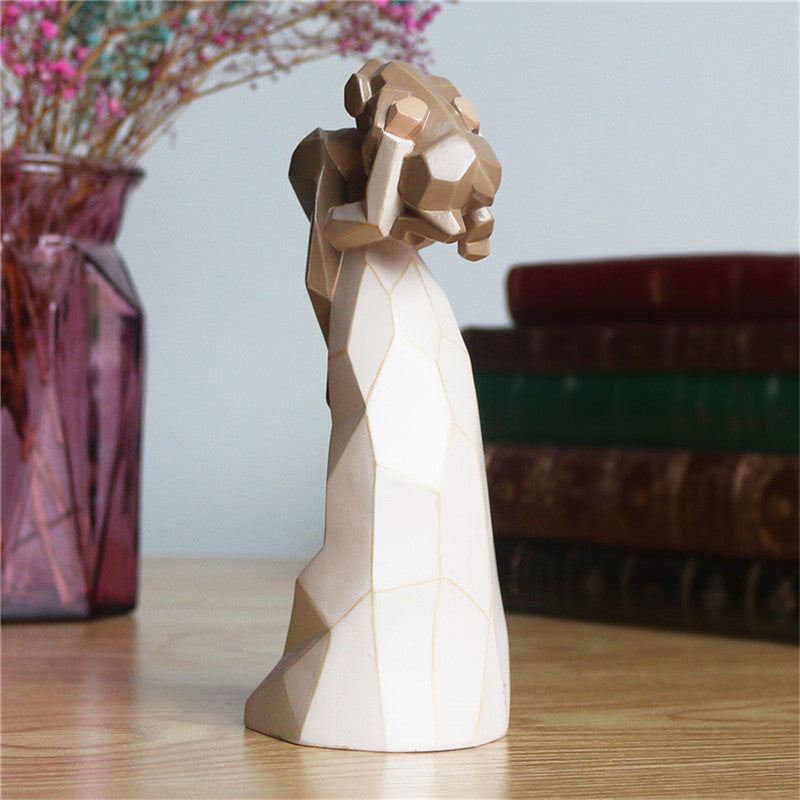 Fashion Angel Woodcut Dog Holding Ornament, Modern Resin Decorative Pendant