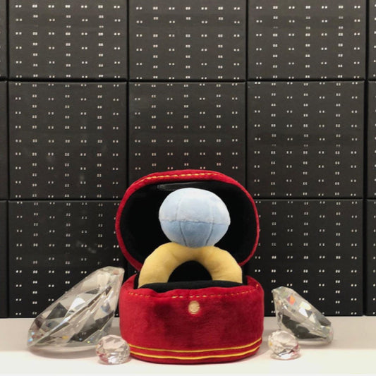 Diamond Ring Dog Sound Toy, Plush Squeaky Pet Toy Set (18×10 cm)