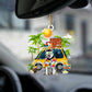 Sleeping Angel Dog Car Pendant, Cute Acrylic Hanging Ornament for Cars, Doors & Home Decoration