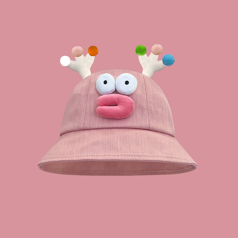 Seasonal Style: Cute Cartoon Fisherman Hat with Frog and Monster Designs (Tie-Dyed).