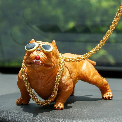 Bully Dog Ornaments, Resin Social Dog Figurine for Home & Car Decoration