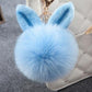 Colorful Bunny Fur Keychain, Soft Plush Rabbit Bag Charm for Women