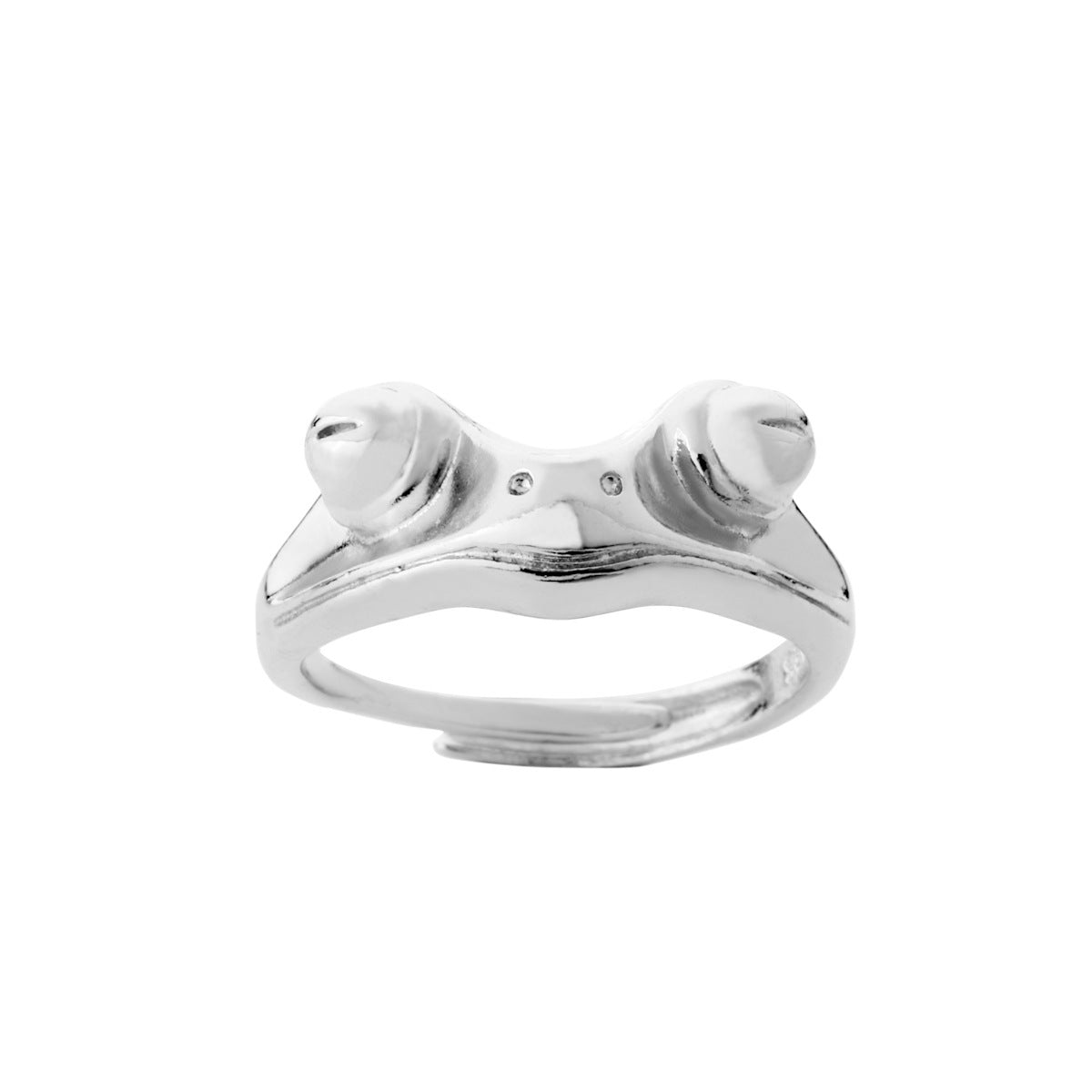Unisex Statement: Retro Exaggerated Frog Geometric Ring (Adjustable, Gold or Silver).