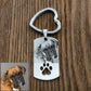 Custom DIY Dog Tag Photo Keychain, Stainless Steel Engraved Pet Portrait Keepsake