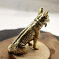 Brass Fortune Dog, Classical Copper Desk Ornament for Good Luck & Prosperity