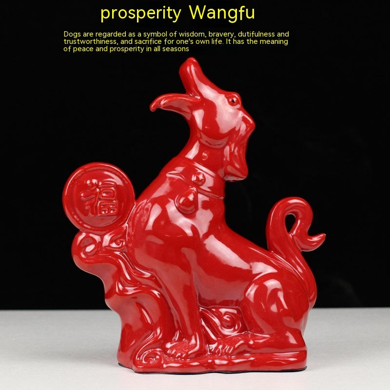 Tang Sancai Dog Ceramic Crafts, Handmade Chinese-Style Dog Ornaments (Multiple Breeds & Sizes)