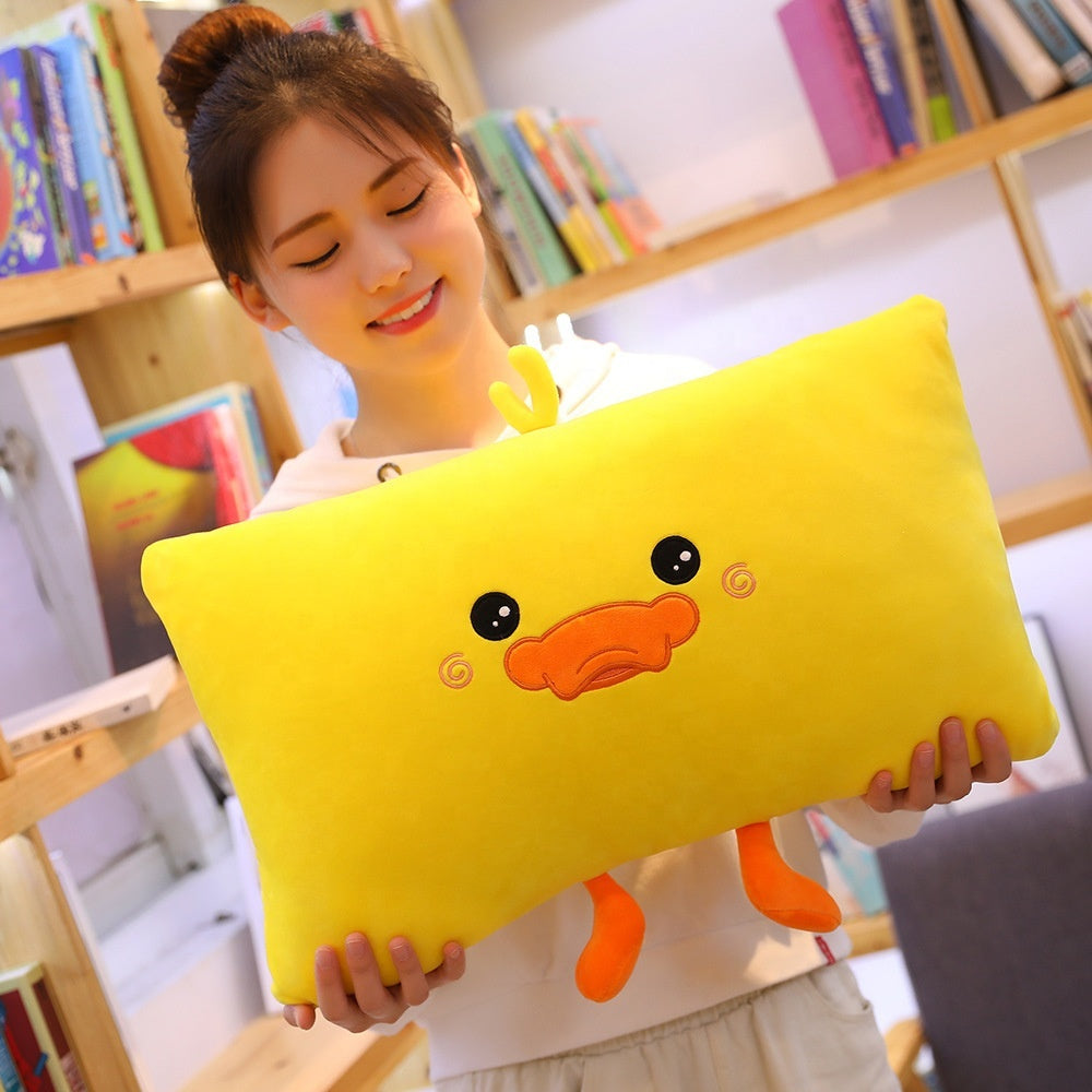 Cloud-Soft Cuddles: Little Yellow Duck Stuffed Toy (Stretch Spandex & Down Cotton).