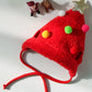 Christmas Pet Hat & Saliva Towel Bib, Cute Winter Cartoon Accessories for Dogs & Cats