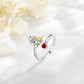 Girl and Dog Pet Ring, Adjustable Silver Alloy Heart-Themed Fashion Ring