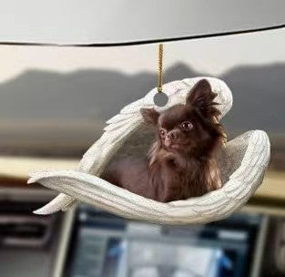 Creative Fashion Cute Dog-Shaped Acrylic Keychain, Single-Sided Print