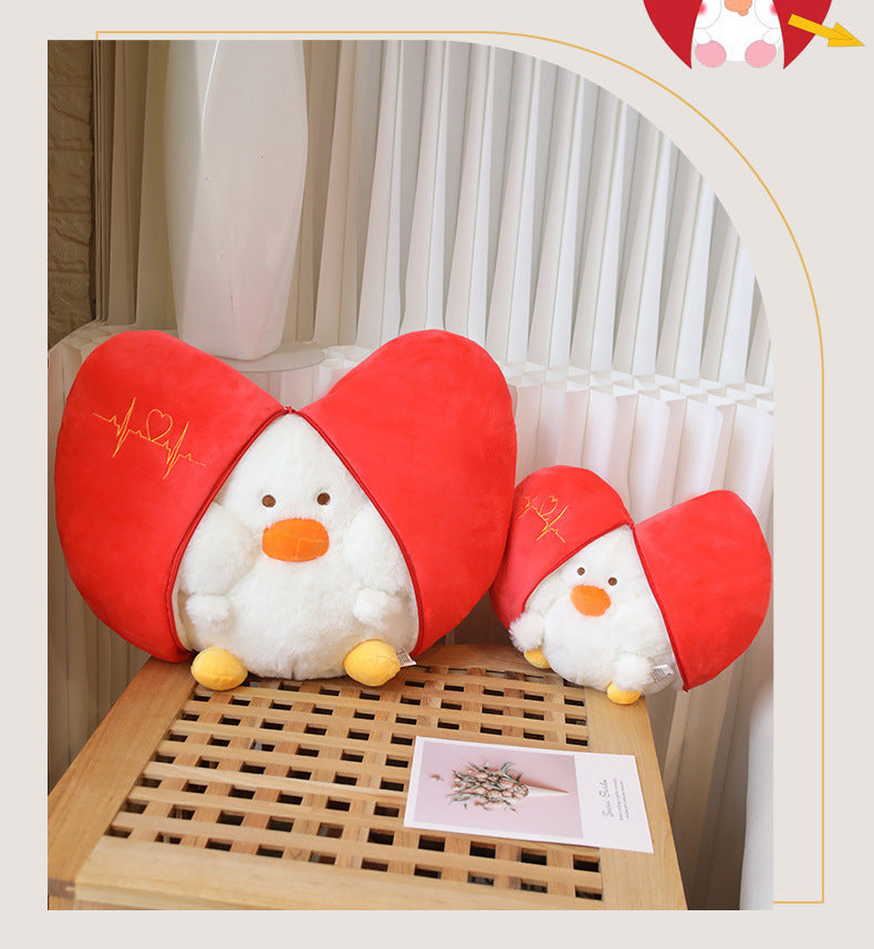Cute Creative Pear-to-Love Duck Doll Pillow – Adorable Plush Cushion for Teens