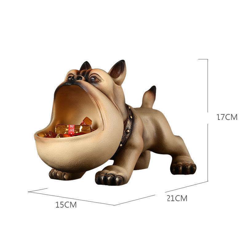 Personality French Bulldog Simulation Ornament, Modern Resin Storage Decoration