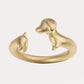 High-Grade Sausage Dog Ring for Women, INS Style Adjustable Electroplated Copper Ring