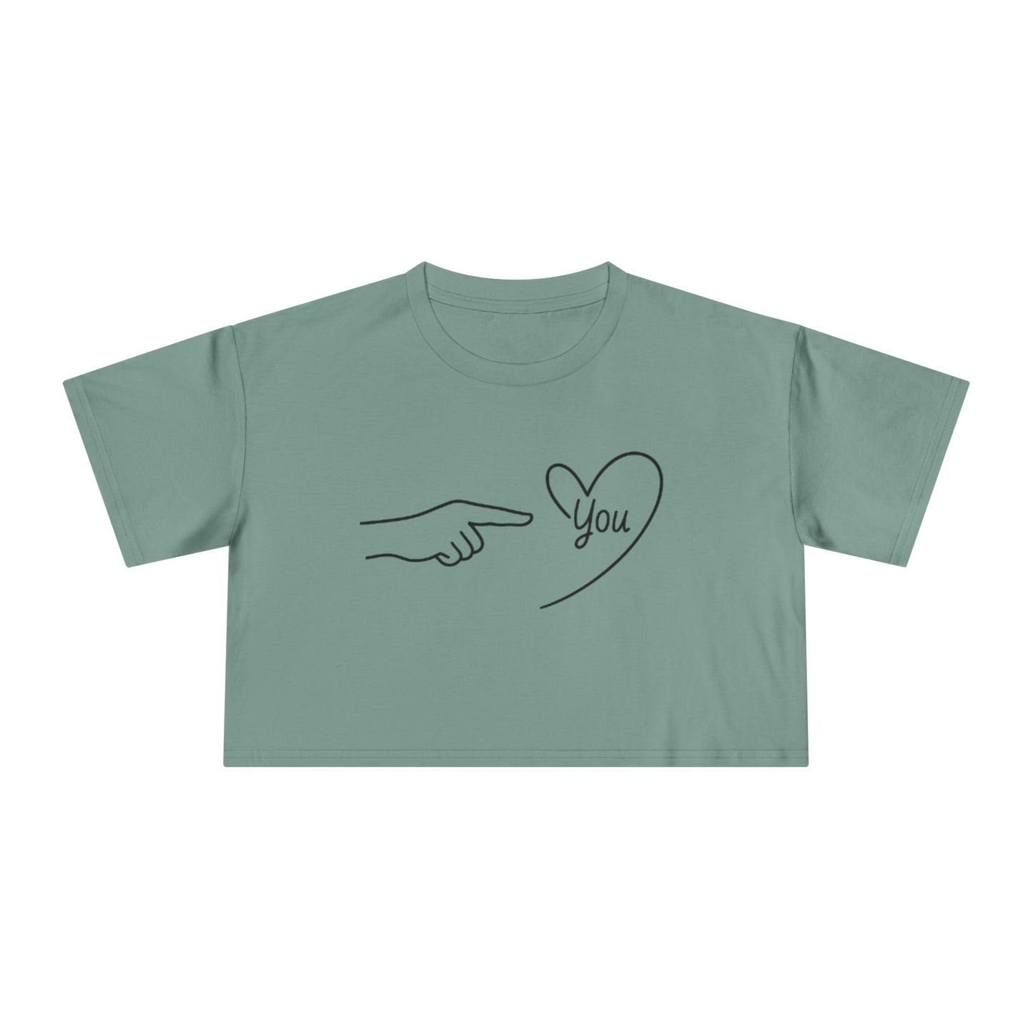 Minimal Line Art "You" Heart Pointing Design - Cute Valentine's Casual Top