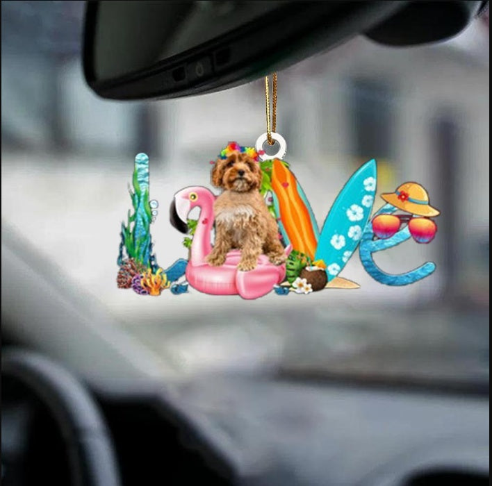 Sleeping Dog Angel Car Pendant, Acrylic Hanging Ornament for Cars, Doors & Home Decor
