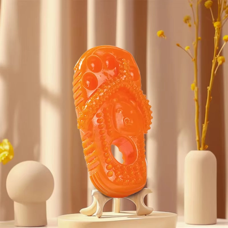 Pet Dog Chewing Toy Slippers, Durable Rubber Teething Shoes for Puppies