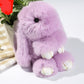 15cm Cute Plush Bunny Keychain, Genuine Rex Rabbit Fur Pom Pom Bag Charm