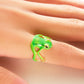 Unisex Whimsy: Green Funny Frog Ring with Special-Interest Design (Adjustable).