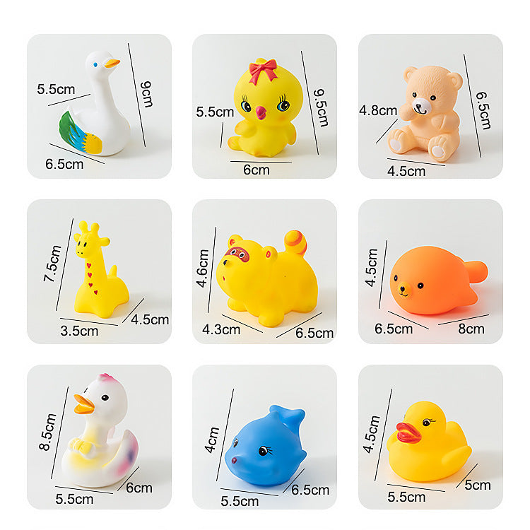 Vinyl Rubber Yellow Duck & Animal Water Toy – Soft Floating Bath Toy Collection