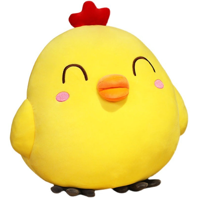 Cute Funny Expression Little Yellow Chicken Doll – Cartoon Plush Cushion & Pillow