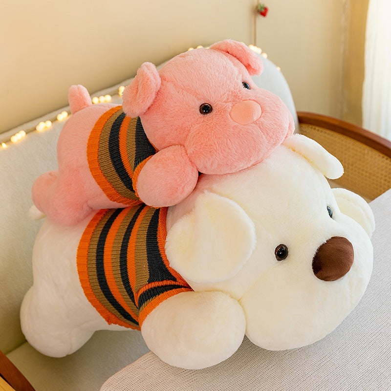 Giant Cuddles: Sweater Sitting/Lying Dog Plush Doll ($\mathbf{70}$–$\mathbf{120\text{cm}}$ Short Plush).