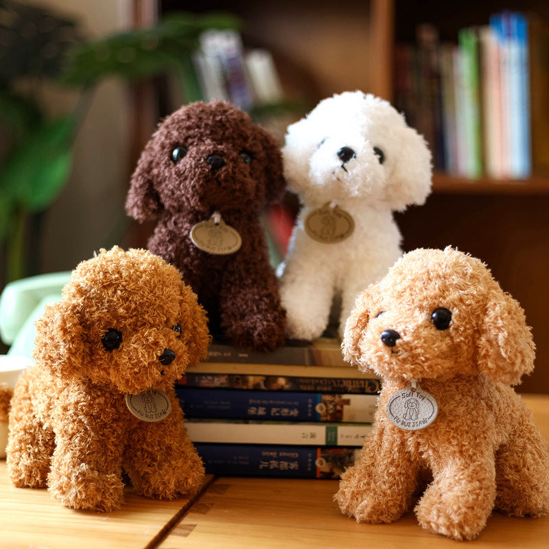 Lifelike Cuddles: Simulation Teddy Dog Plush Toy Doll (Fashion & Simple Style, $\mathbf{4}$ Colors).
