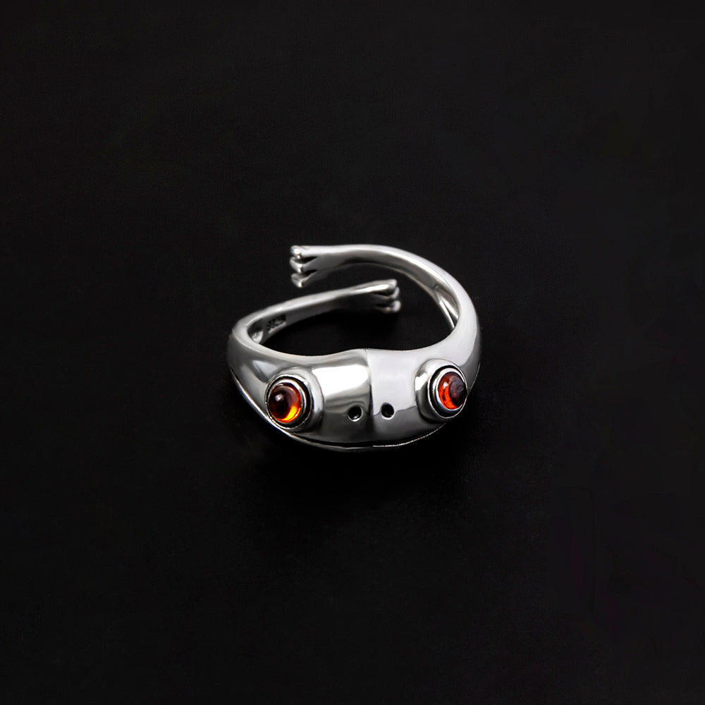 Street Style Statement: Hip Hop Frog Animal Open Ring (Unisex, Adjustable).