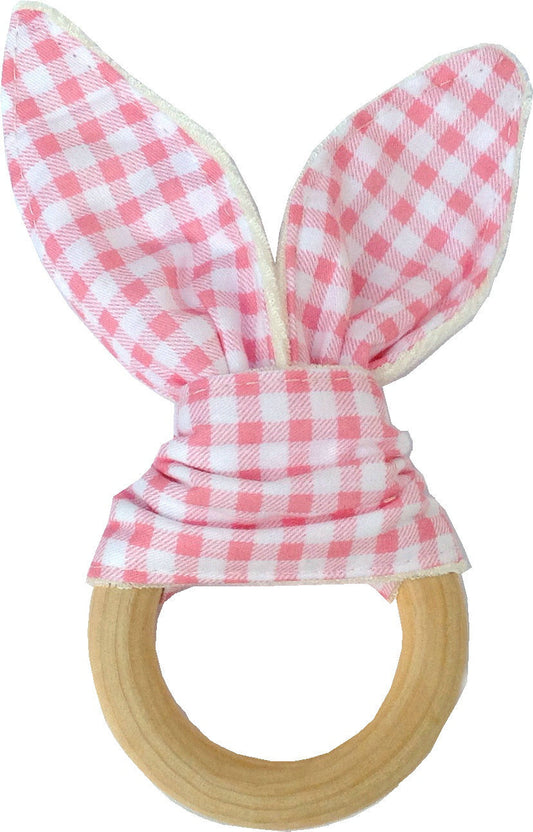 Baby Bunny Teething Ring, Bite-Safe Organic Wood Teether (Limited Stock)