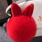 Colorful Bunny Fur Keychain, Soft Plush Rabbit Bag Charm for Women