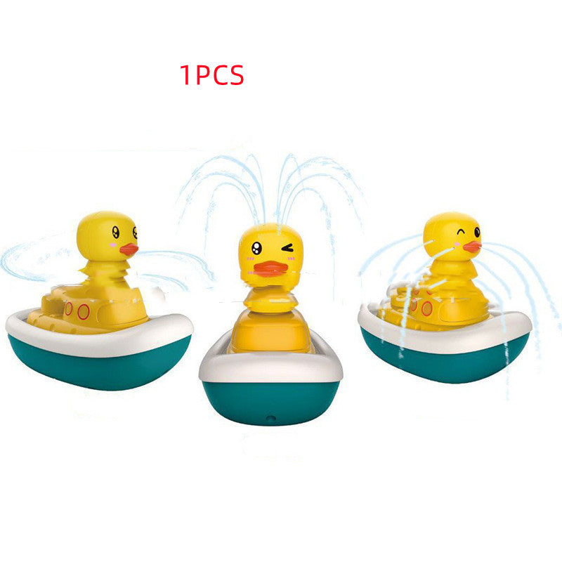 Bath Time Blast: Explosive Little Yellow Duck Baby Water Toy Assortment (Plastic).