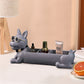 Dog Tabletop Storage Ornament, Chinese-Style Resin Animal Decoration (Orange/Gray)