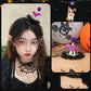 Spooky Chic: Halloween Duck Bill Hair Clip Ornaments (Lace, Pumpkin, Bat Hat Styles).