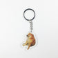Cartoon Crying Dog Acrylic Keychain, Transparent Zodiac Series Pendant