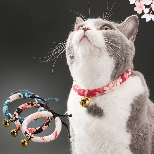 Dog Collar with Bell, Adjustable Pet Bell Ornament for Cats & Dogs (XS–L Sizes)