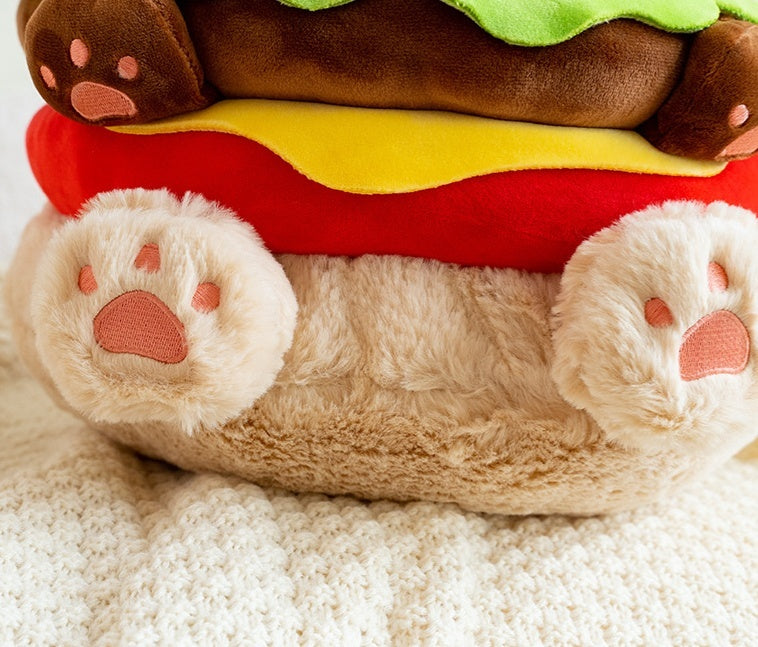 Fast Food Fun: Creative Hot Dog & Hamburger Dog Plush Doll/Pillow (Cotton, $\mathbf{23}$–$\mathbf{40\text{cm}}$).