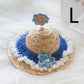 Pet Cute Knitted Straw Flower Hat, Cat & Dog Photography Prop Sun Hat