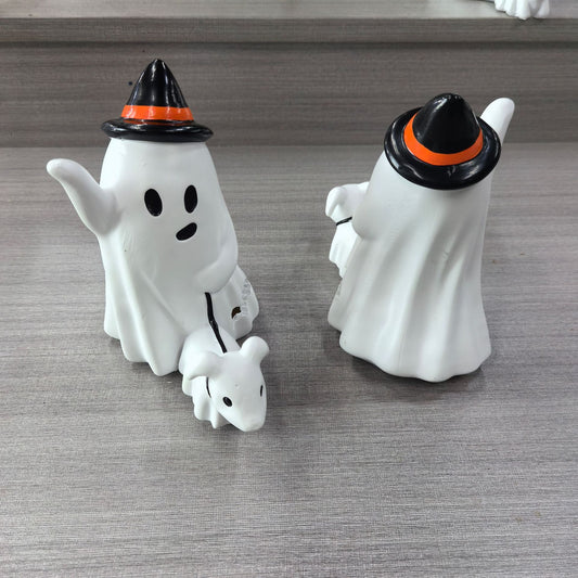 Halloween Little Ghost Dog Ornament, Modern Resin Walking Dog Decoration
